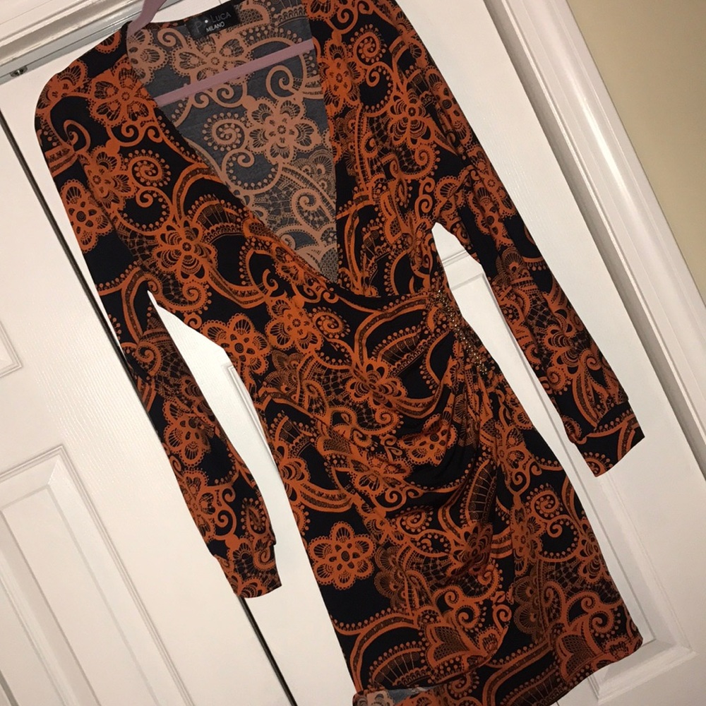 Elegant long sleeve floral dress